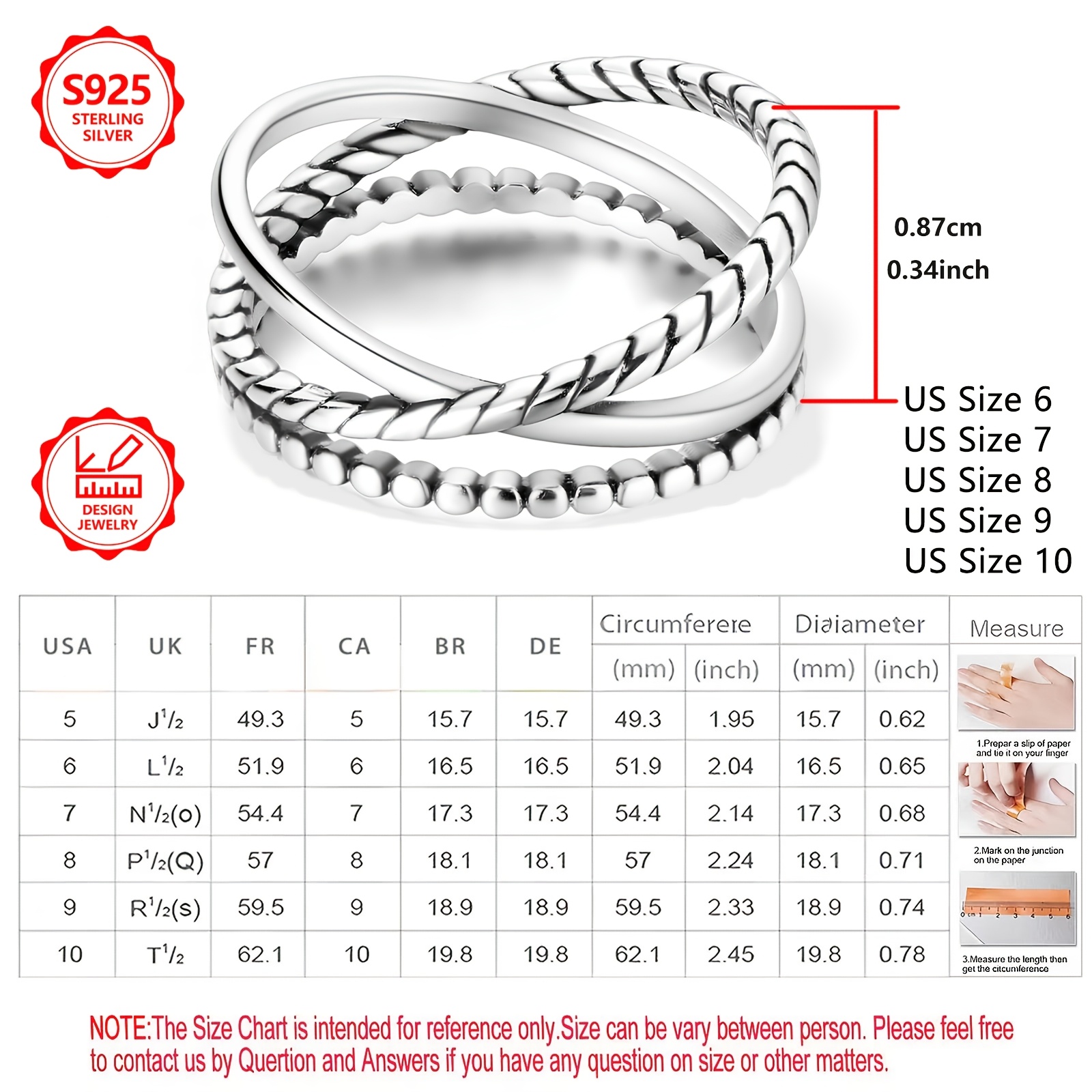 Women's Vintage Punk S925 Silver Twisted Braid Ring, Elegant